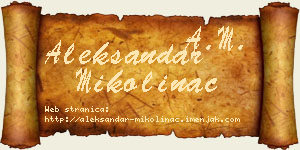 Aleksandar Mikolinac vizit kartica